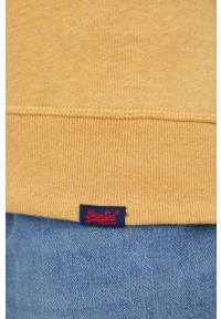 Superdry bluza damska kolor żółty melanżowa. Kolor: żółty. Materiał: bawełna, dzianina. Długość rękawa: długi rękaw. Długość: długie. Wzór: melanż #3