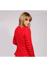 Wittchen - Damska kurtka pikowana i marszczona czerwona. Kolor: czerwony. Materiał: poliester. Sezon: wiosna, lato