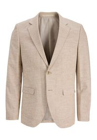 Jack & Jones - Jack&Jones Marynarka Riviera 12228721 Beżowy Slim Fit. Kolor: beżowy. Materiał: bawełna #3