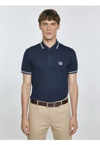 Big-Star - Koszulka męska polo granatowa Poller 403. Okazja: na co dzień. Typ kołnierza: polo. Kolor: niebieski. Materiał: dzianina, materiał, jeans. Wzór: aplikacja, ze splotem, haft. Styl: sportowy, casual