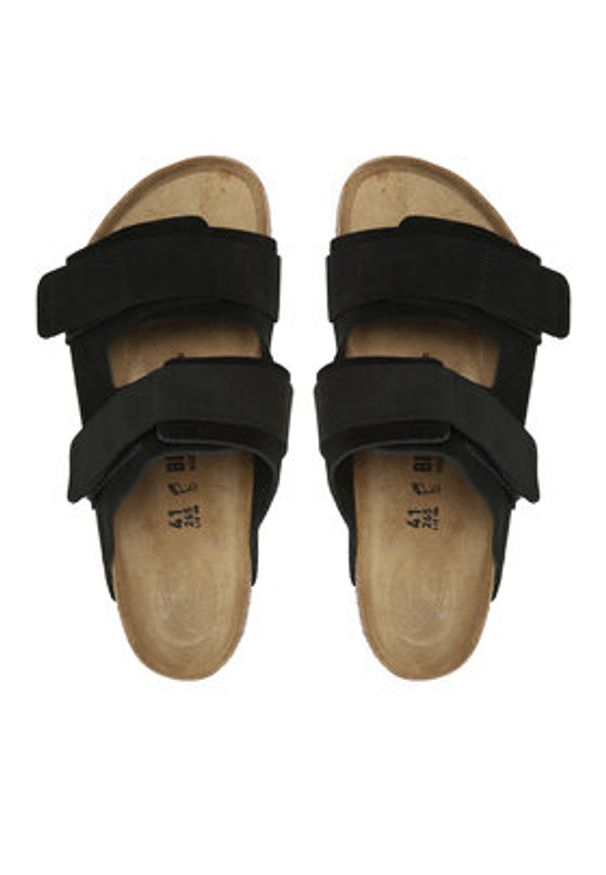 Birkenstock Klapki Uji 1024810 Czarny. Kolor: czarny. Materiał: skóra, nubuk