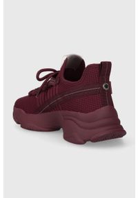 Steve Madden sneakersy Mac-E kolor bordowy SM19000019. Nosek buta: okrągły. Zapięcie: sznurówki. Kolor: czerwony. Materiał: materiał. Obcas: na platformie #5