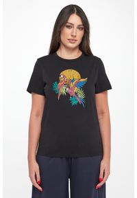 Liu Jo - T-shirt damski z nadrukiem i cyrkoniami LIU JO. Wzór: nadruk #2