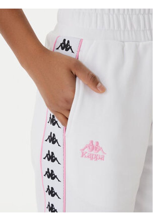 Kappa Spodnie dresowe Banda Adina 321Y8EW Biały Regular Fit. Kolor: biały. Materiał: bawełna