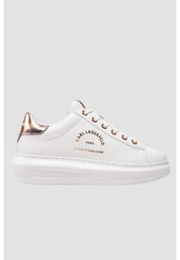 Karl Lagerfeld - KARL LAGERFELD Białe damskie sneakersy skórzane KAPRI Maison, Rozmiar 40. Okazja: na co dzień. Kolor: biały. Materiał: skóra #1