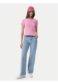 Tommy Jeans T-Shirt Ess Logo DW0DW23479 Różowy jasny Slim Fit. Kolor: różowy #5