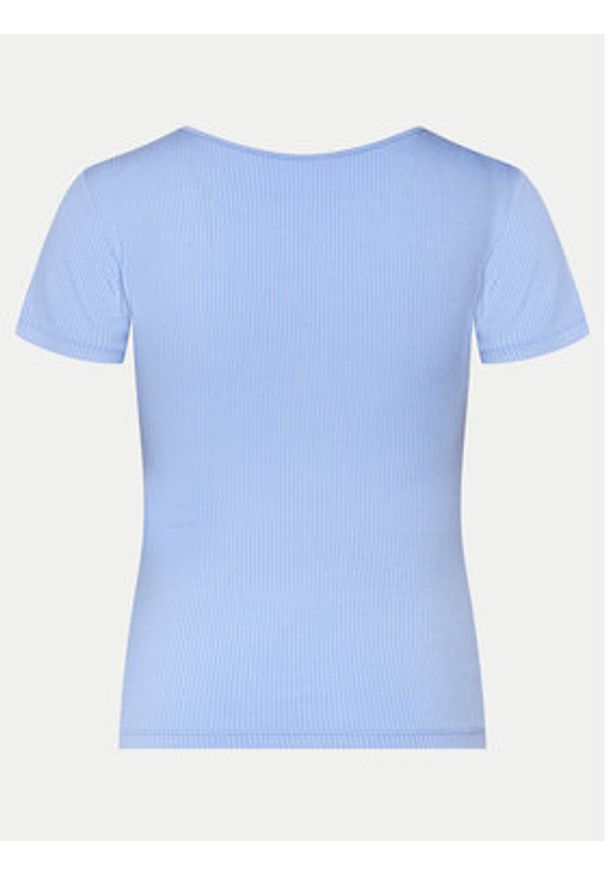 Hunkemöller Koszulka piżamowa Henley 205108 Niebieski Regular Fit. Kolor: niebieski. Materiał: wiskoza