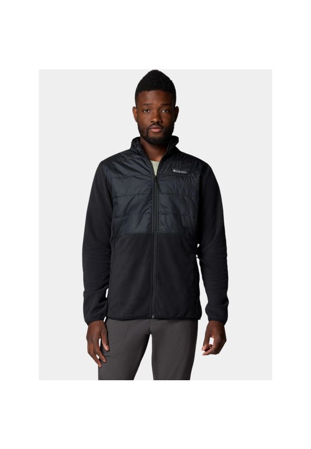columbia - Bluza Polarowa Męska Columbia Basin Butte II. Typ kołnierza: polo. Kolor: czarny. Materiał: polar. Sezon: zima, jesień. Sport: turystyka piesza