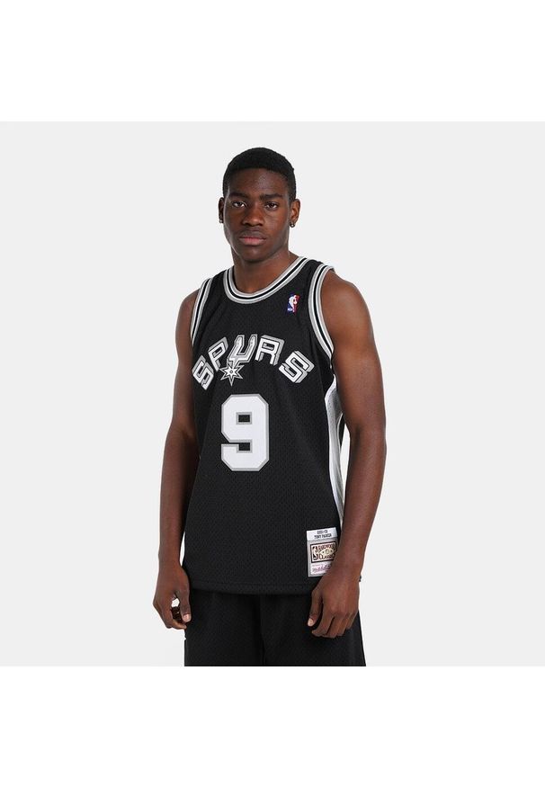 Mitchell & Ness - Koszulka męska do koszykówki Mitchell & NBA San Antonio Spurs Spurs Tony Parker. Kolor: czarny. Sport: koszykówka