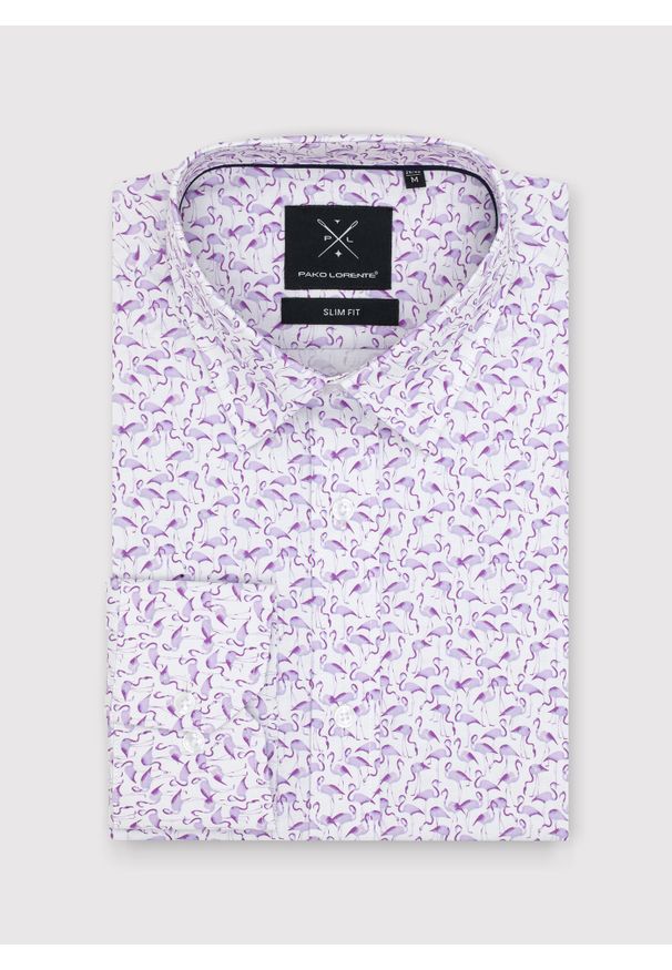 Pako Lorente - PAKO LORENTE – Koszula męska z zwierzęcym wzorem. Materiał: bawełna, elastan. Długość rękawa: długi rękaw. Długość: długie. Wzór: motyw zwierzęcy