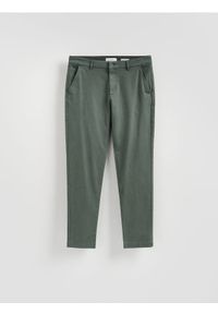 Reserved - Spodnie chino slim fit - zielony. Kolor: zielony. Materiał: tkanina