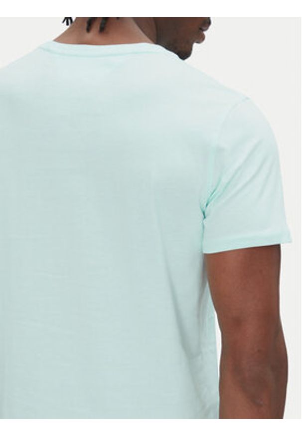 Tommy Jeans T-Shirt DM0DM04411 Zielony Slim Fit. Kolor: zielony. Materiał: bawełna