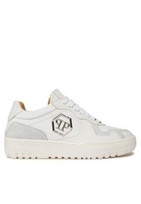 Philipp Plein - PHILIPP PLEIN Sneakersy Mix Leather Lo Top Sneakers SADS USC0545 PLE010N 01 Biały. Kolor: biały. Materiał: skóra