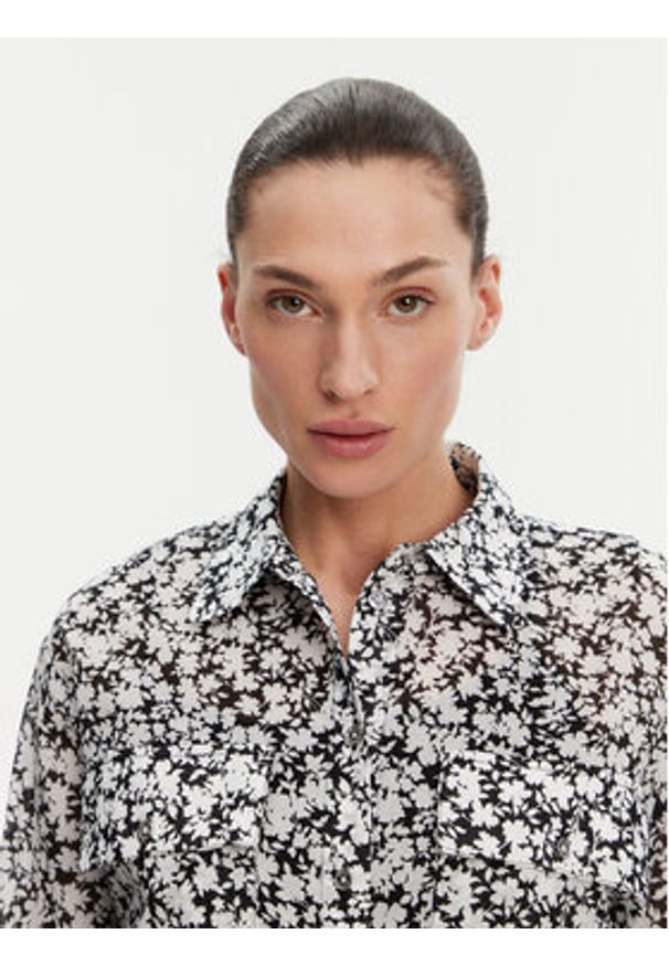 MICHAEL Michael Kors Sukienka koszulowa MS582UXH7F Czarny Relaxed Fit. Kolor: czarny. Materiał: bawełna. Typ sukienki: koszulowe