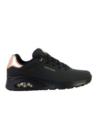 skechers - Buty na co dzień damskie SKECHERS UNO sneakersy. Okazja: na co dzień. Zapięcie: sznurówki. Kolor: czarny. Materiał: materiał, syntetyk. Szerokość cholewki: normalna. Sport: turystyka piesza