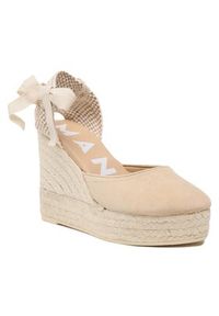 Manebi Espadryle Soft Suede Wedge Espadrilles M 1.1 WV Beżowy. Kolor: beżowy. Materiał: zamsz, skóra #6