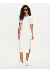 Lacoste Sukienka codzienna EF9129 Biały Slim Fit. Okazja: na co dzień. Kolor: biały. Materiał: wiskoza. Typ sukienki: proste. Styl: casual #5