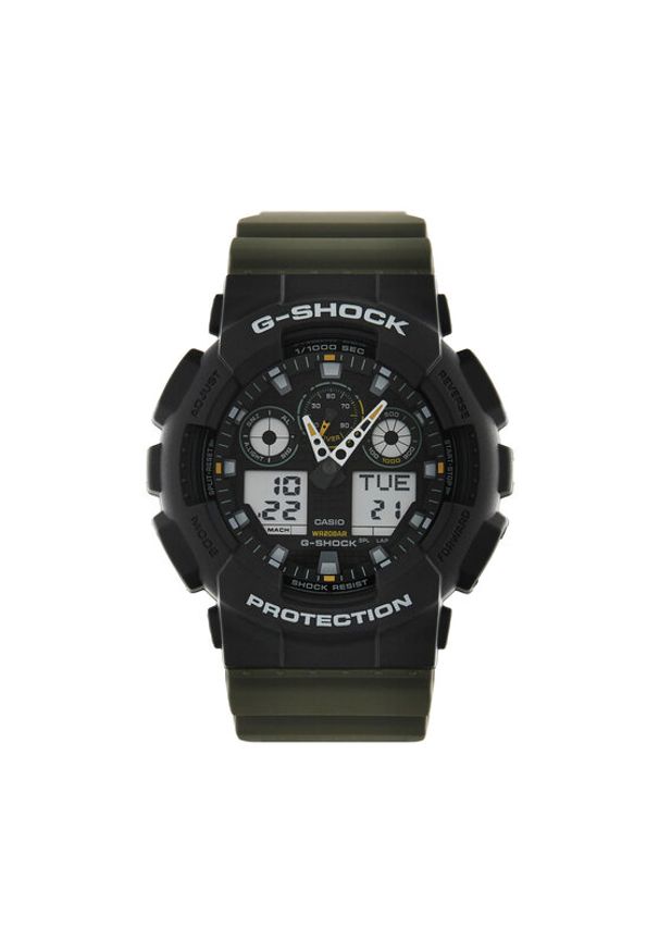 G-Shock Zegarek Two Tune Utility GA-100TU-1A3ER Khaki. Kolor: brązowy