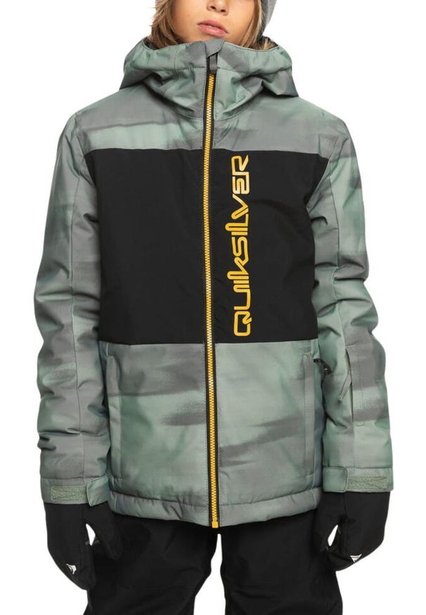 Kurtka narciarska dla dzieci Quiksilver Side Hit - Technical Snow. Kolor: zielony. Materiał: poliester. Sport: narciarstwo