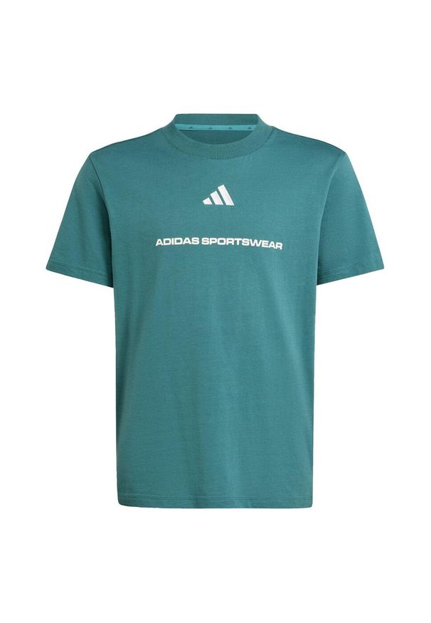 Adidas - Koszulka adidas Boys Slogan Single Jersey Kids. Kolor: niebieski. Materiał: jersey