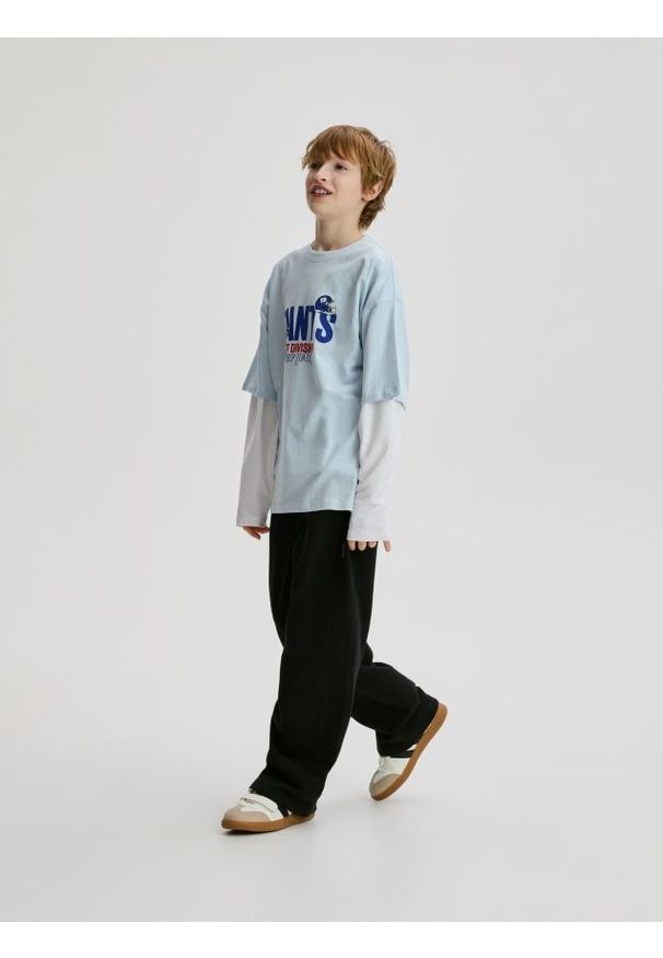 Reserved - Bawełniane spodnie - czarny. Kolor: czarny. Materiał: bawełna