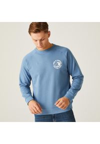 Regatta - Męska bluza z okrągłym dekoltem Nithsdale. Kolor: niebieski. Materiał: bawełna. Styl: elegancki, sportowy. Sport: turystyka piesza #1