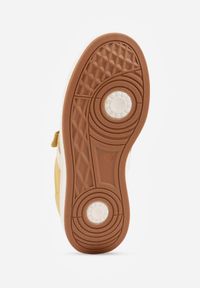 Renee - Żółte Sneakersy Ozdobione Paskami Dolirenna. Okazja: na co dzień. Zapięcie: pasek. Kolor: żółty. Materiał: jeans. Wzór: aplikacja #4