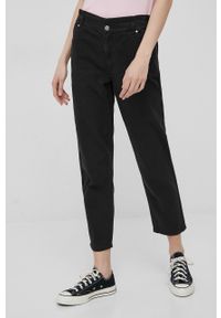 JDY jeansy damskie kolor czarny high waist. Stan: podwyższony. Kolor: czarny