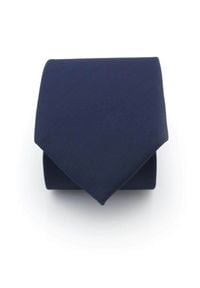 Adam Collection - Granatowy krawat męski, strukturalny materiał - paski D289. Kolor: niebieski. Materiał: materiał. Wzór: paski #3