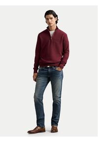 Polo Ralph Lauren Sweter 710932304525 Bordowy Regular Fit. Typ kołnierza: polo. Kolor: czerwony. Materiał: bawełna