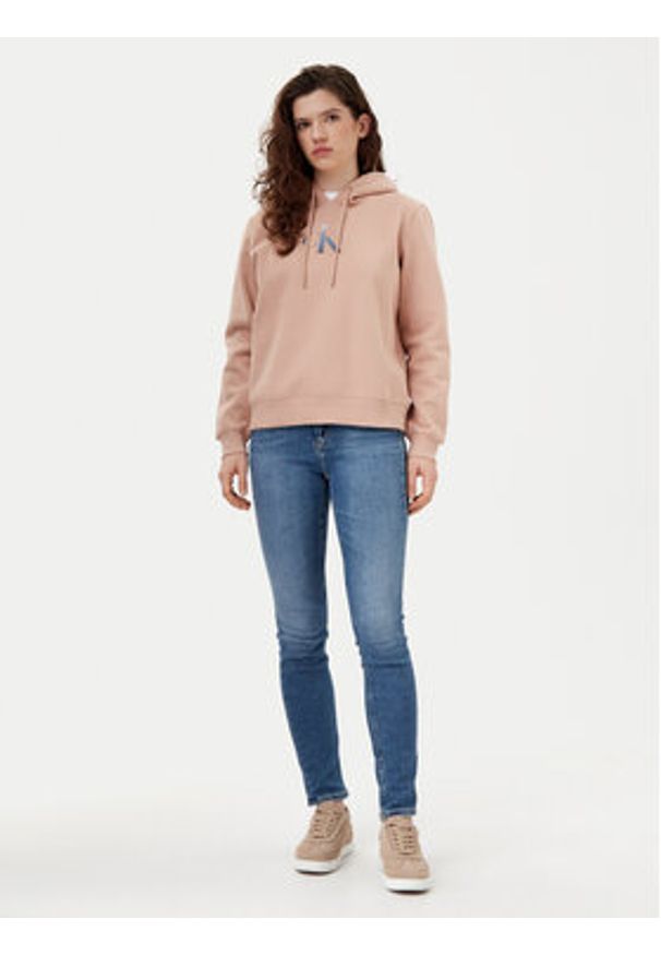 Calvin Klein Jeans Bluza Gradient J20J224721 Pomarańczowy Regular Fit. Kolor: pomarańczowy. Materiał: bawełna. Wzór: gradientowy