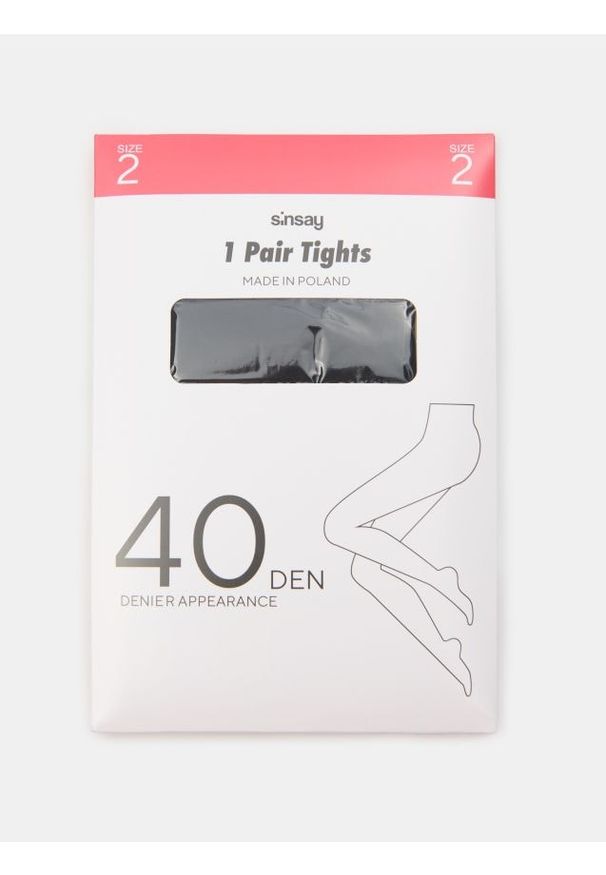 Sinsay - Gładkie rajstopy 40 DEN - czarny. Kolor: czarny. Wzór: gładki