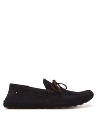 TOMMY HILFIGER - Tommy Hilfiger Mokasyny Hilfiger Folded Suede Driver FM0FM05385 Granatowy. Kolor: niebieski. Materiał: zamsz, skóra