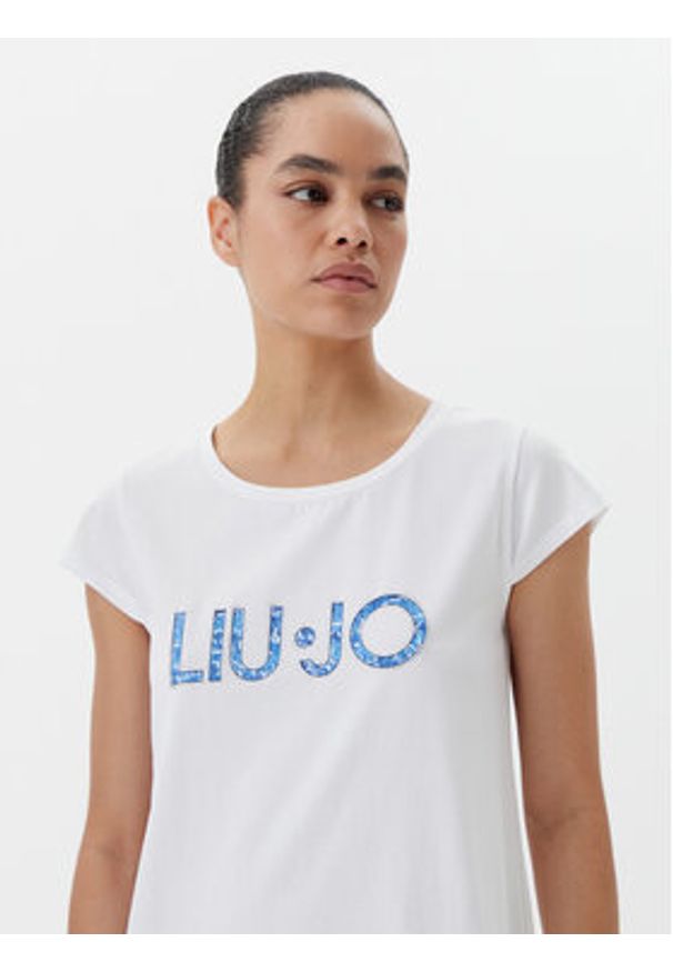 Liu Jo Beachwear Sukienka codzienna VA5194 JS003 Biały Regular Fit. Okazja: na co dzień. Kolor: biały. Materiał: bawełna. Typ sukienki: proste. Styl: casual