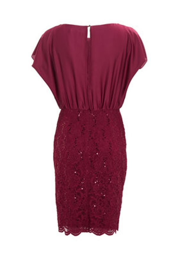 Swing Sukienka koktajlowa 5AI10900 Bordowy Regular Fit. Kolor: czerwony. Materiał: syntetyk. Styl: wizytowy