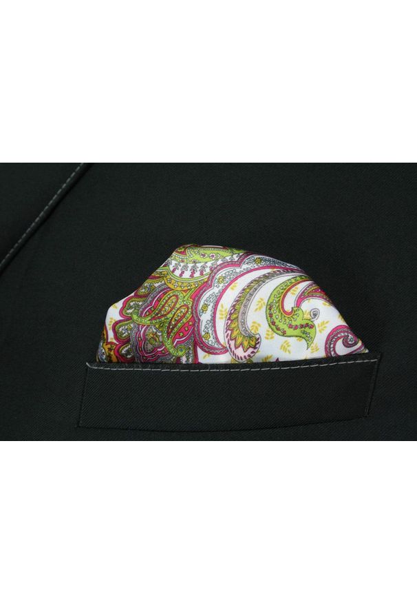 Alties - Poszetka Męska ALTIES, Beżowa, Kolorowy Wzór Paisley, Łezki, Męska, Elegancka. Kolor: wielokolorowy, beżowy, brązowy. Materiał: poliester. Wzór: paisley, kolorowy