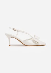 Born2be - Białe Eleganckie Szpilki VICES z Ozdobną Kokardą Adrelena. Okazja: na co dzień, do pracy, na spotkanie biznesowe. Zapięcie: pasek. Kolor: biały. Obcas: na szpilce. Styl: elegancki #3