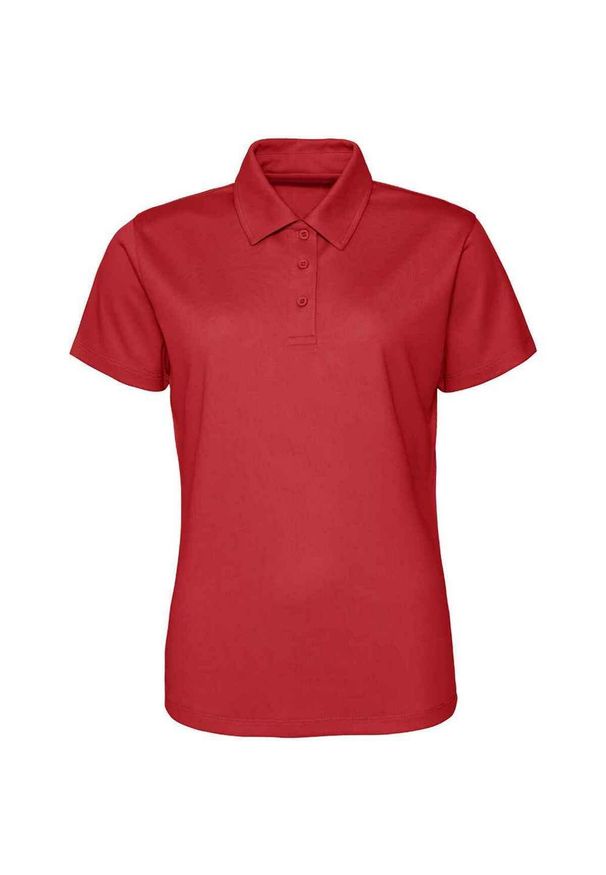 JUST COOL - Damska Koszulka Polo. Typ kołnierza: polo. Kolor: czerwony
