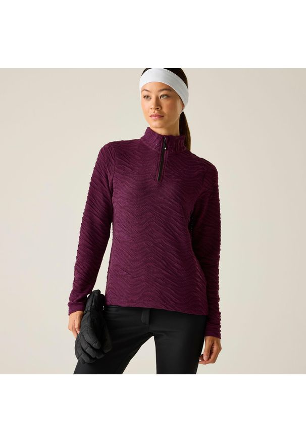 DARE 2B - Bluza damska z suwakiem 1/4 Glamourize III Dare 2b. Kolor: fioletowy. Materiał: dzianina, żakard. Sezon: zima. Sport: narciarstwo