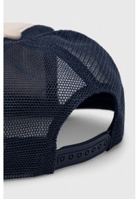 Abercrombie & Fitch czapka z daszkiem kolor niebieski z nadrukiem. Kolor: niebieski. Wzór: nadruk #3