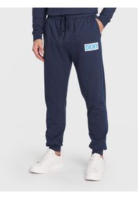 DKNY Spodnie dresowe N5_6874_DKY Granatowy Regular Fit. Kolor: niebieski. Materiał: bawełna, dresówka #1