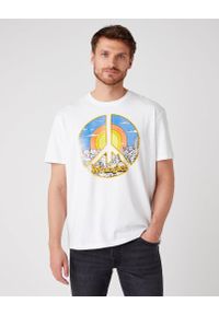 Wrangler - T-SHIRT MĘSKI WRANGLER SS CAR TEE WHITE W7APGF989 112131357