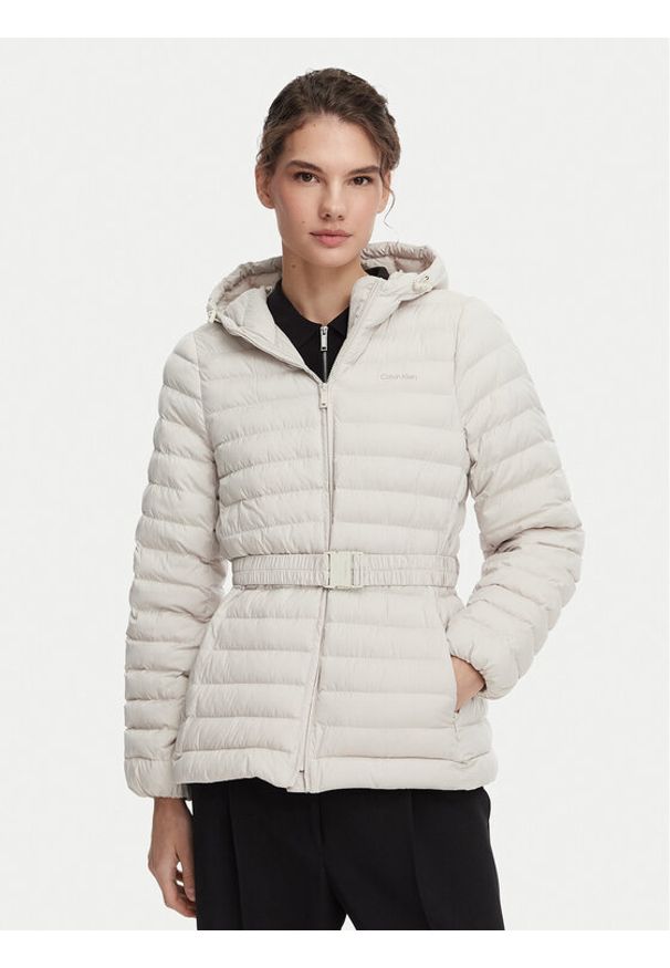 Calvin Klein Kurtka przejściowa LV044G504G Beżowy jasny Regular Fit. Kolor: beżowy. Materiał: syntetyk