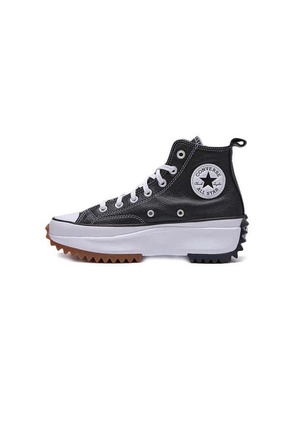 Buty sportowe Converse Run Star Hike Platform Foundational Leather. Kolor: czarny, biały, wielokolorowy. Materiał: skóra. Obcas: na platformie. Styl: sportowy