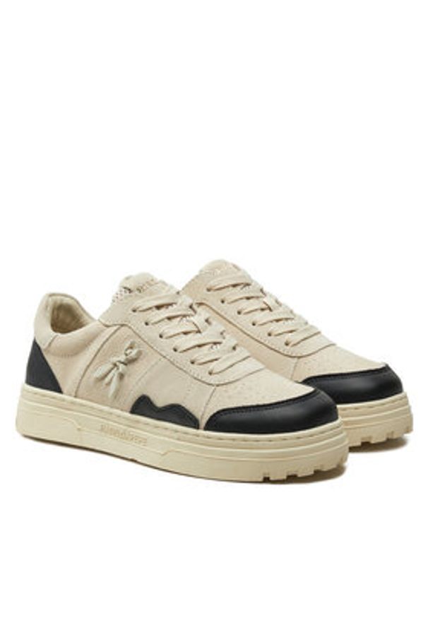 Patrizia Pepe Sneakersy 2Z0008/L055-X1GV Beżowy. Kolor: beżowy. Materiał: skóra, zamsz