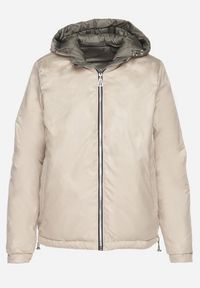 Born2be - Zielona Pikowana Kurtka o Dwustronnym Kroju z Odpinanym Kapturem Zeorina. Okazja: na co dzień. Kolor: zielony. Materiał: jeans. Wzór: gładki. Styl: casual, elegancki #4