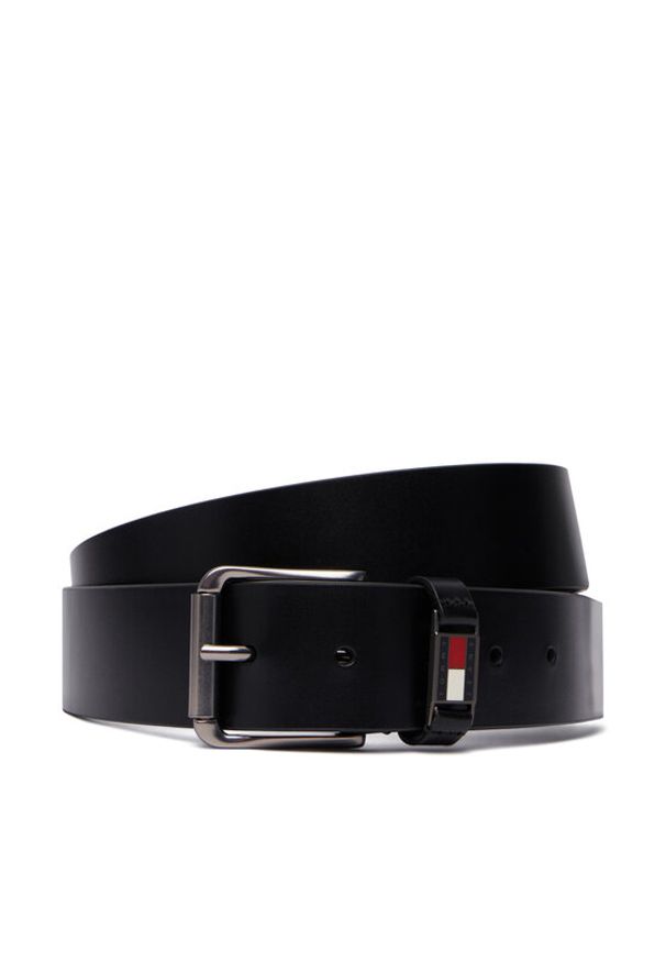 Tommy Jeans Pasek Tjm Tommy Roller Buckle 4.0 AM0AM14460 Czarny. Kolor: czarny. Materiał: skóra