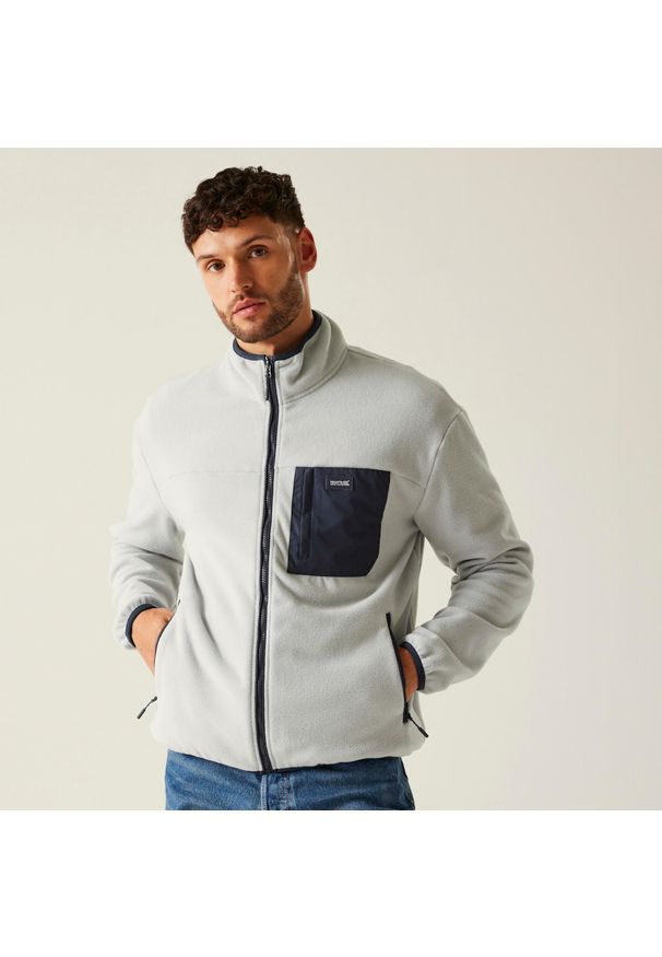 Regatta - Polar turystyczny męski Frankie Full Zip. Kolor: szary. Materiał: polar. Sport: turystyka piesza