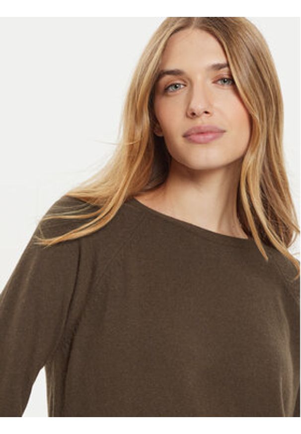 United Colors of Benetton - United Colors Of Benetton Sweter 1035D1P17 Brązowy Regular Fit. Kolor: brązowy. Materiał: wiskoza, syntetyk