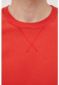 Sisley bluza męska kolor czerwony gładka. Okazja: na co dzień. Kolor: czerwony. Materiał: bawełna, dzianina. Wzór: gładki. Styl: casual #4